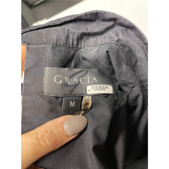 Gracia Top Lace Peplum Embroidered Blouse Womens Medium Romantic Floral Crochet - Picture 11 of 14